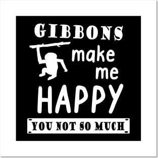 Gibbons Happy saying hylobatidae motif Posters and Art